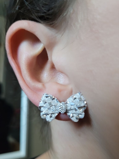Glitzer Schleifen Ohrstecker